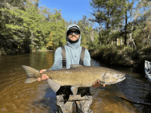 Michigan salmon caught during fall salmon season with northern rivers outfitters on the pere marquette river